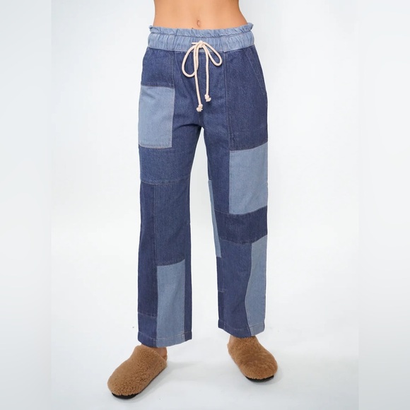 Electric & Rose Easy Pant - Patchwork Denim - Picture 1 of 3